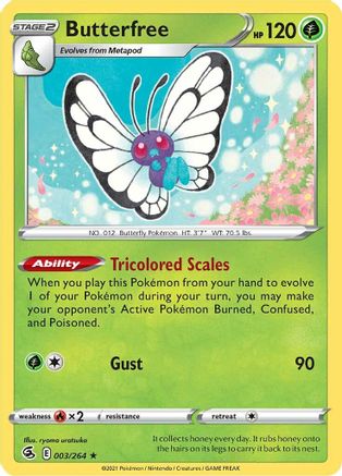 Butterfree 003  - Holofoil SWSH08 Fusion Strike - Holo Rare