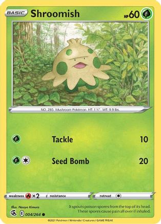 Shroomish 004  - Reverse Holofoil SWSH08 Fusion Strike - Common