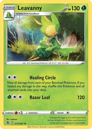 Leavanny 011  - Reverse Holofoil SWSH08 Fusion Strike - Rare