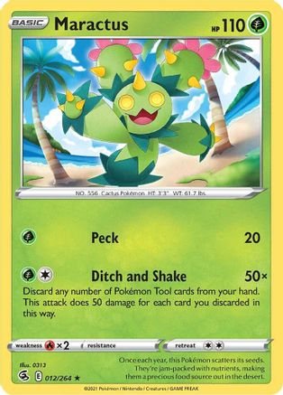 Maractus 012  - Reverse Holofoil SWSH08 Fusion Strike - Rare