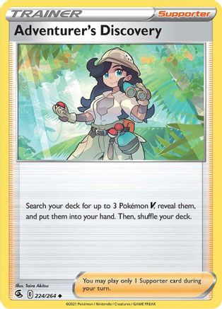 Adventurer's Discovery 224  - Reverse Holofoil SWSH08 Fusion Strike - Uncommon