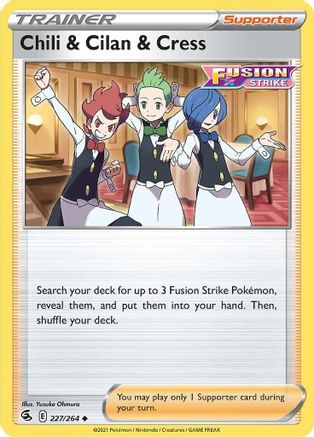 Chili & Cilan & Cress 227  SWSH08 Fusion Strike - Uncommon