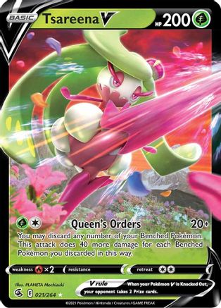 Tsareena V 021  - Holofoil SWSH08 Fusion Strike - Ultra Rare