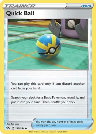 Quick Ball 237  - Reverse Holofoil SWSH08 Fusion Strike - Uncommon