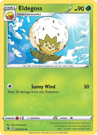 Eldegoss 025  - Reverse Holofoil SWSH08 Fusion Strike - Uncommon