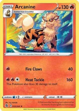 Arcanine 033  SWSH08 Fusion Strike - Rare