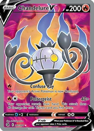 Chandelure V (Full Art) 247  - Holofoil SWSH08 Fusion Strike - Ultra Rare