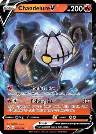 Chandelure V 039  - Holofoil SWSH08 Fusion Strike - Ultra Rare