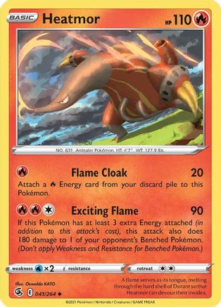 Heatmor 041  - Reverse Holofoil SWSH08 Fusion Strike - Uncommon