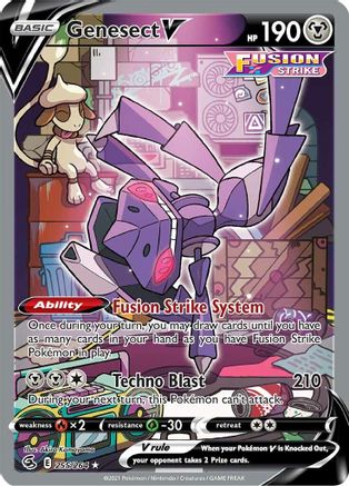 Genesect V (Alternate Full Art) 255  - Holofoil SWSH08 Fusion Strike - Ultra Rare