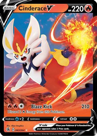 Cinderace V (43) (43) 043  - Holofoil SWSH08 Fusion Strike - Ultra Rare