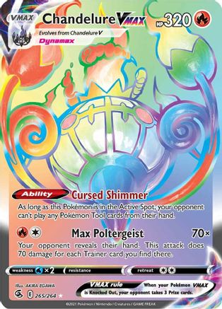 Chandelure VMAX (Secret) 265  - Holofoil SWSH08 Fusion Strike - Secret Rare