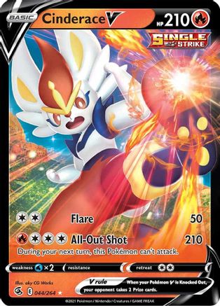 Cinderace V (44) (44) 044  - Holofoil SWSH08 Fusion Strike - Ultra Rare