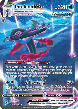 Inteleon VMAX (Alternate Art Secret) 266  - Holofoil SWSH08 Fusion Strike - Secret Rare