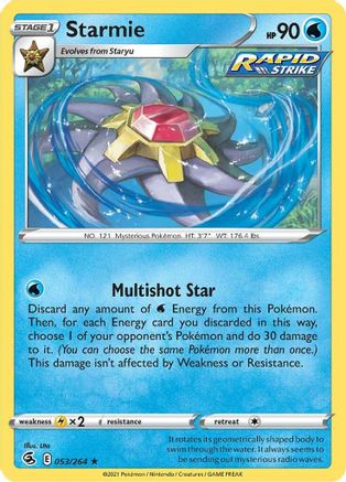Starmie 053  - Holofoil SWSH08 Fusion Strike - Holo Rare