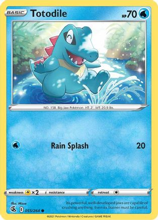 Totodile 055  - Reverse Holofoil SWSH08 Fusion Strike - Common