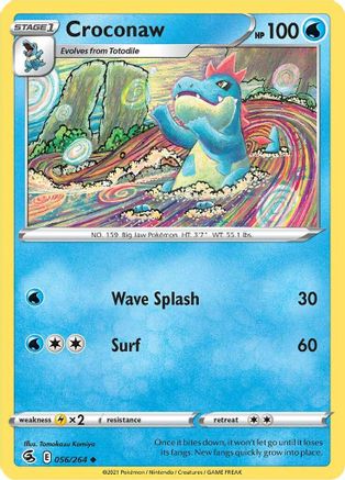 Croconaw 056  - Reverse Holofoil SWSH08 Fusion Strike - Uncommon