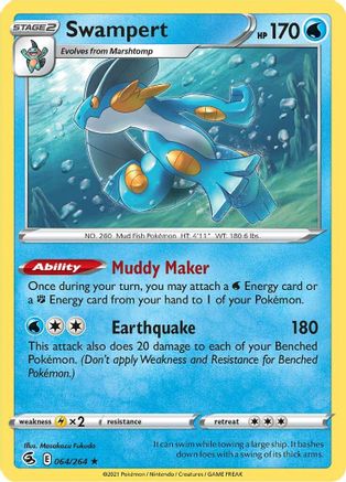 Swampert 064  - Holofoil SWSH08 Fusion Strike - Holo Rare