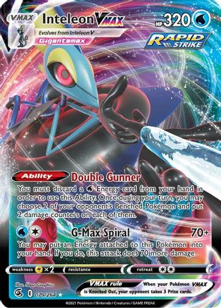 Inteleon VMAX 079  - Holofoil SWSH08 Fusion Strike - Ultra Rare