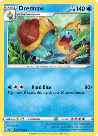 Drednaw 081  - Reverse Holofoil SWSH08 Fusion Strike - Uncommon