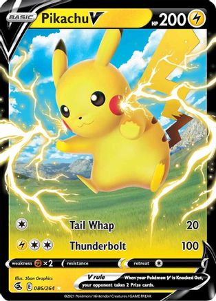 Pikachu V 086  - Holofoil SWSH08 Fusion Strike - Ultra Rare