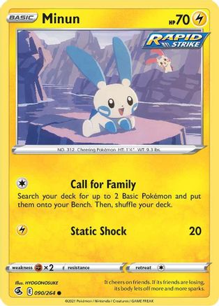 Minun 090  SWSH08 Fusion Strike - Common