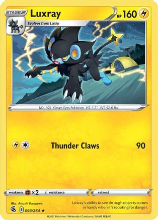 Luxray 093  - Reverse Holofoil SWSH08 Fusion Strike - Rare