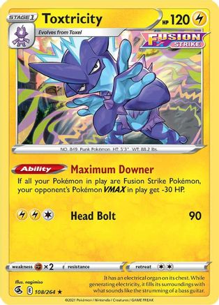 Toxtricity (108) (108) 108  - Holofoil SWSH08 Fusion Strike - Holo Rare