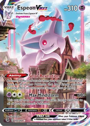 Espeon VMAX (Alternate Art Secret) 270  - Holofoil SWSH08 Fusion Strike - Secret Rare