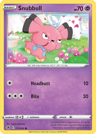 Snubbull 115  SWSH08 Fusion Strike - Common