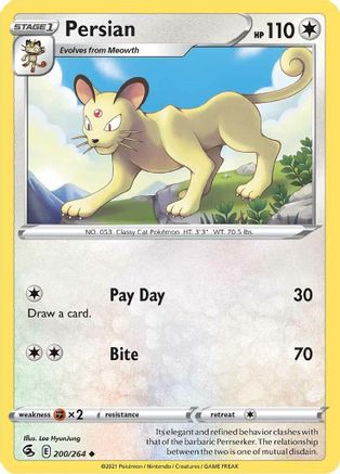 Persian 200  SWSH08 Fusion Strike - Uncommon