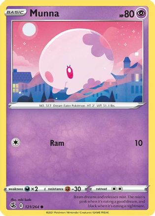 Munna 121  - Reverse Holofoil SWSH08 Fusion Strike - Common
