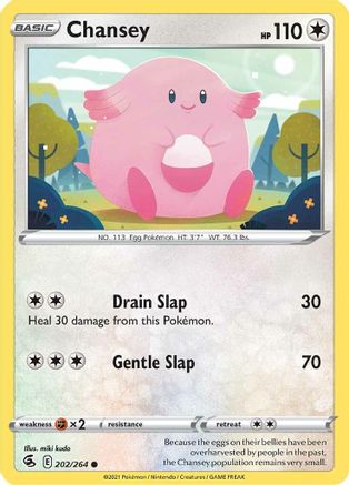 Chansey 202  - Reverse Holofoil SWSH08 Fusion Strike - Common