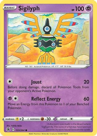 Sigilyph 123  SWSH08 Fusion Strike - Common