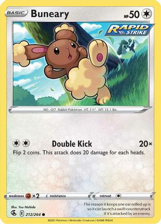 Buneary 212  SWSH08 Fusion Strike - Common