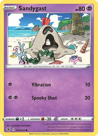 Sandygast 125  - Reverse Holofoil SWSH08 Fusion Strike - Common
