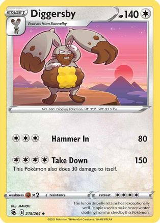 Diggersby 215  SWSH08 Fusion Strike - Uncommon