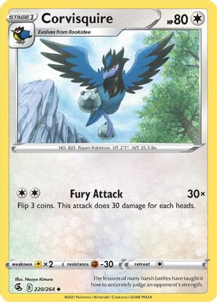 Corvisquire 220  SWSH08 Fusion Strike - Uncommon
