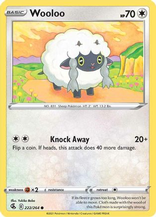 Wooloo (222) (222) 222  - Reverse Holofoil SWSH08 Fusion Strike - Common
