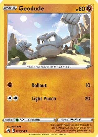 Geodude 135  SWSH08 Fusion Strike - Common