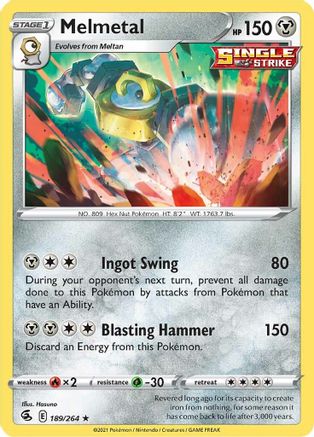 Melmetal 189  - Holofoil SWSH08 Fusion Strike - Holo Rare