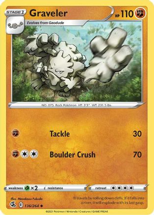 Graveler 136  SWSH08 Fusion Strike - Uncommon