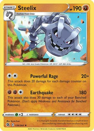 Steelix 139  - Holofoil SWSH08 Fusion Strike - Holo Rare
