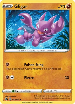 Gligar 140  SWSH08 Fusion Strike - Common