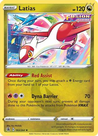Latias 193  SWSH08 Fusion Strike - Rare