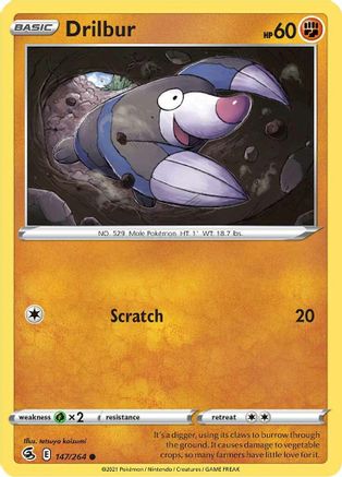 Drilbur 147  SWSH08 Fusion Strike - Common