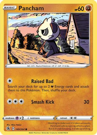 Pancham 149  - Reverse Holofoil SWSH08 Fusion Strike - Common