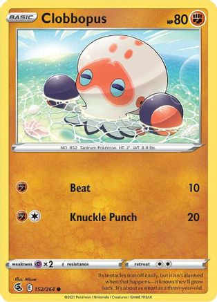Clobbopus 152  - Reverse Holofoil SWSH08 Fusion Strike - Common