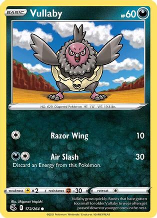 Vullaby 172  - Reverse Holofoil SWSH08 Fusion Strike - Common