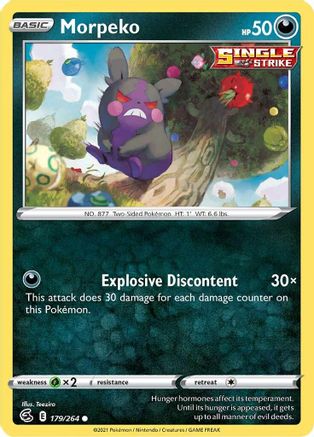 Morpeko (179) (179) 179  - Reverse Holofoil SWSH08 Fusion Strike - Common